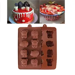 Животные силиконовый для тортов и шоколада Плесень мыло желе формы и инструменты для выпечки самодельная Выпечка кухня Выпекать