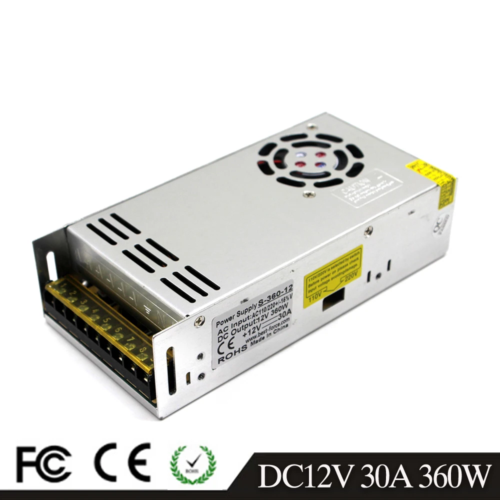 Блок питания для светодиодных лент 12 в пост. Тока 30 А 360 Вт 33А 400 Вт|12v smps|switch powerswitching