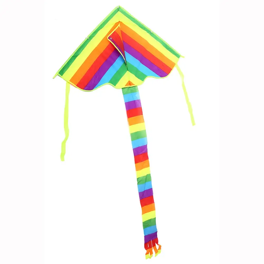 

Triangle Long Tail Kite Kids Rainbow Kite Beginning Ability Outdoor Good Weather Fashion Novelty Beautiful