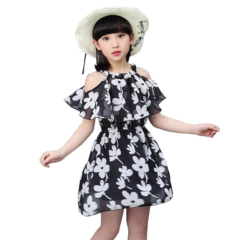 

2018 Summer Fashion Baby Girls Chiffon Princess Costume Vestidos Dress Children Clothing Kids Flower Dress 8 9 10 11 12 Y