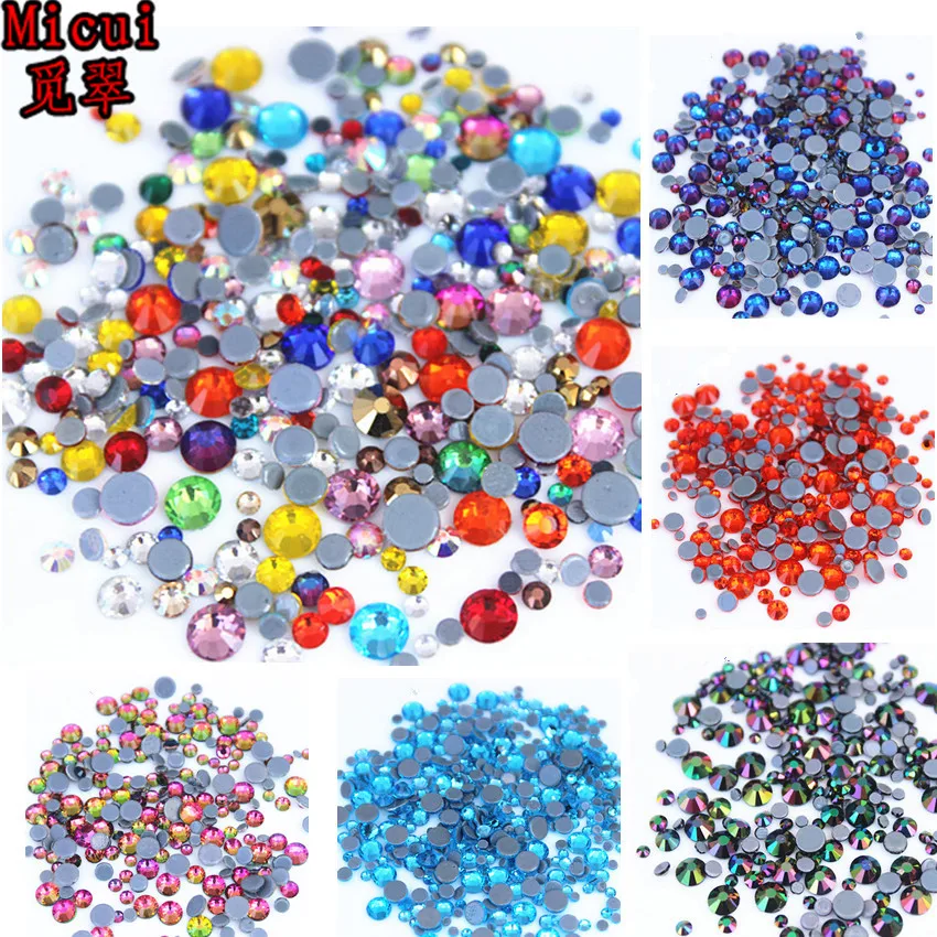 

1440Pcs Mix Size SS6-SS20 Hot Fix Rhinestones Iron On Rhinestones For Clothes High Quality Crystal AB Hot back Glass Stone MC888