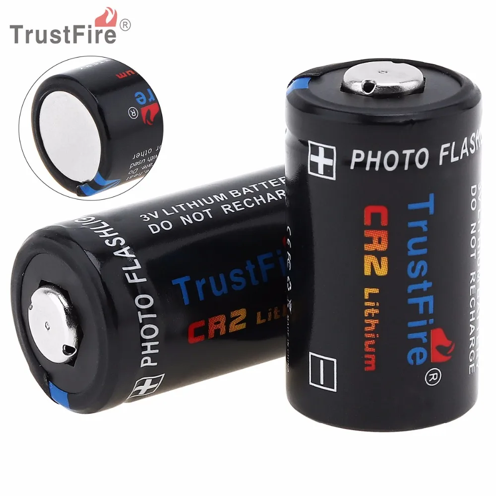 TrustFire 2 шт. CR2 3 в 750 мАч литиевая не перезаряжаемая батарея с предохранительным