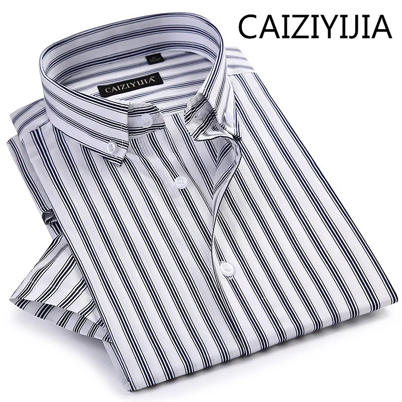 CAIZIYIJIA новая хлопковая повседневная мужская классическая рубашка 5 цветов