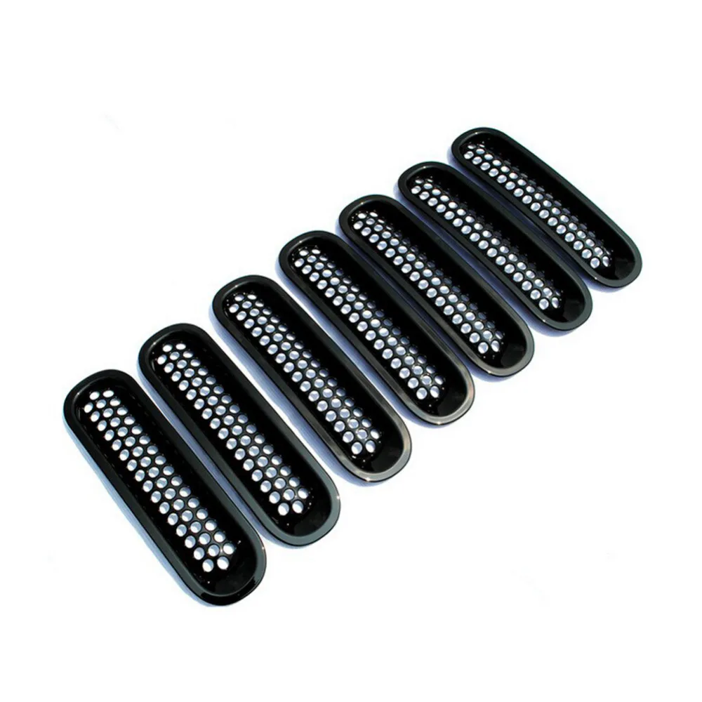 high quality 7pcs lot black honeycomb trim grille cover high quality insert mesh frame for jeep high quality 7pcs lot black honeycomb trim grille cover high quality insert mesh frame for jeep