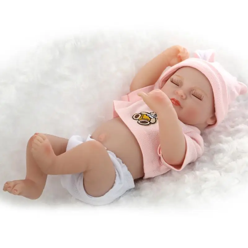 Reborn Preemie Doll Lifelike Miniature Full Body Silicone Girl Baby Doll Toy 10" 