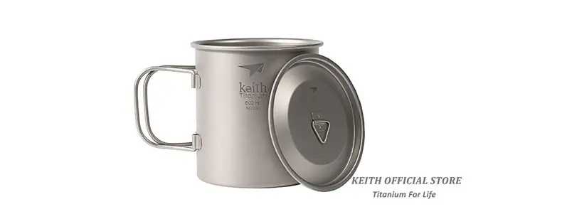 Canecas de Água de Titânio ao ar Livre com Alças Tampas de Titânio Copos de Acampamento Caneca de Viagem Keith Dobráveis Drinkware Ultraleve Ml-900 ml 300 24 Esporte e Lazer