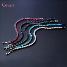 New Fashion Adjustable Tennis Bracelets For Women Shiny Crystal Silver Color Chain Bangle and Bracelet Jewelry Gift