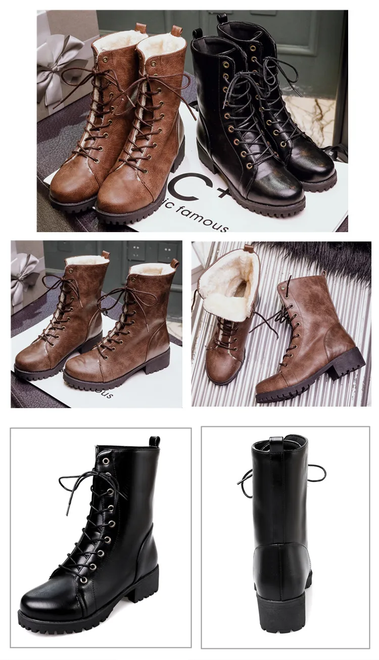 New_Black_Leather_Ankle_Boots_For_Women_Boot_Autumn_Winter_Cotton_Shoes_Warm_Snow_Boots_Mujer_Punk_Riding_Equestr_Martin_Boots_European_Style_Lace_Up_Ladies_Female_Fashion_9