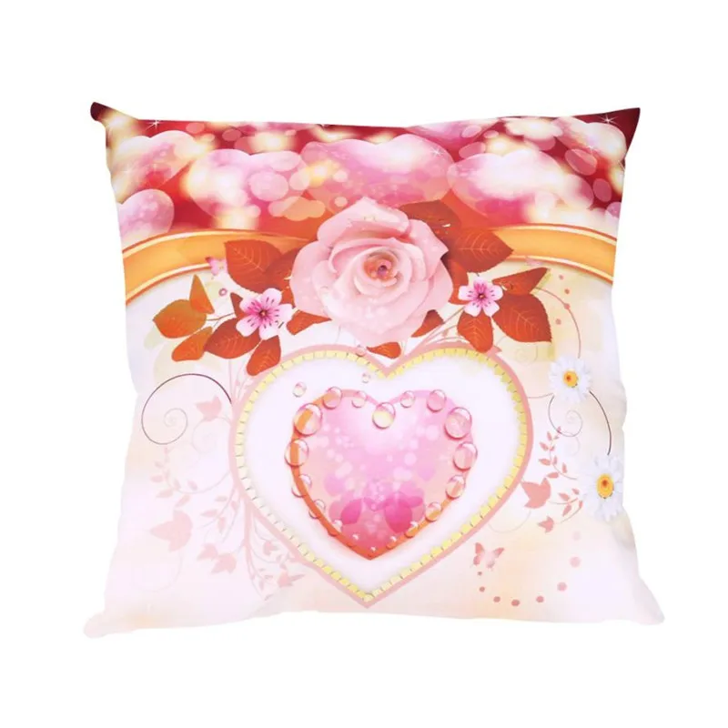Valentine's Day Print Pillow Cases Polyester Sofa Car Cushion Cover Home Decor1