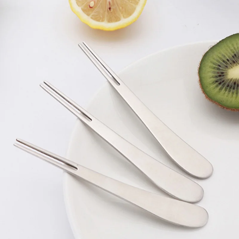 2019 Stainless Steel Fruit Forks Cake Pastry Fork Reusable Vegetable Salad Sticks Dessert Food