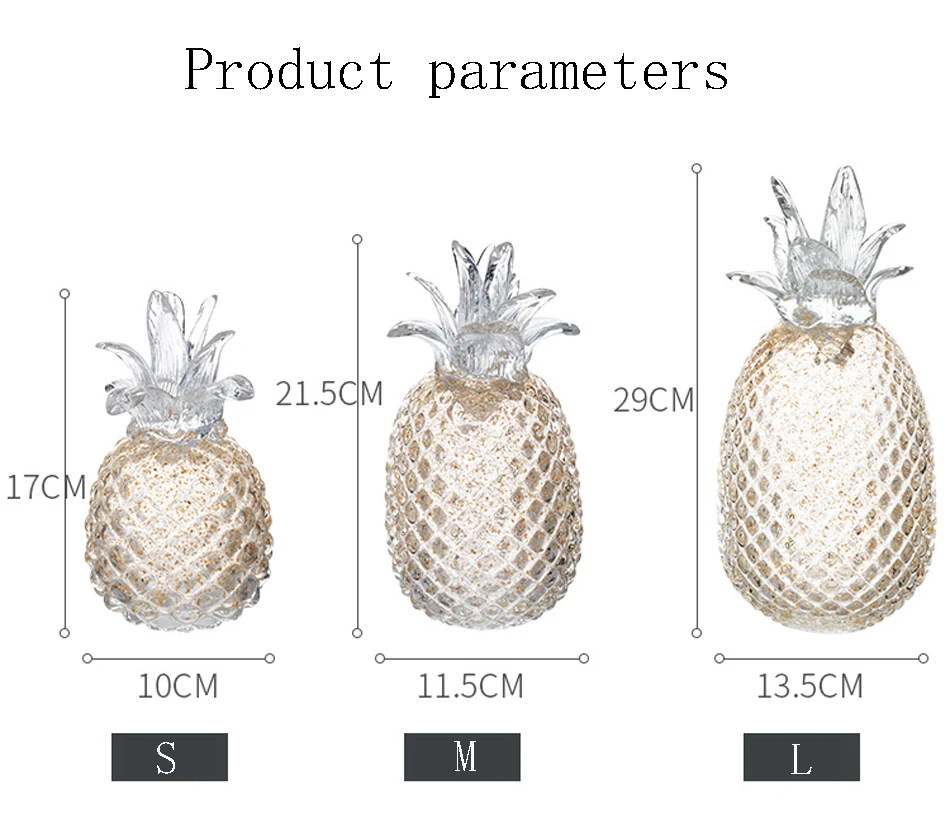 Креативные фигурки из ананас из кристаллов, украшения для растений, Миниатюрные модели фруктов, украшения для гостиной, подарки, аксессуары для декора