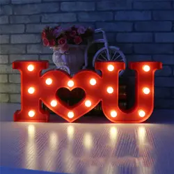 Романтическое украшение ко Дню Святого Валентина креативный ночник Новогодний подарок I Love U сердце любовь светодио дный светодиодный
