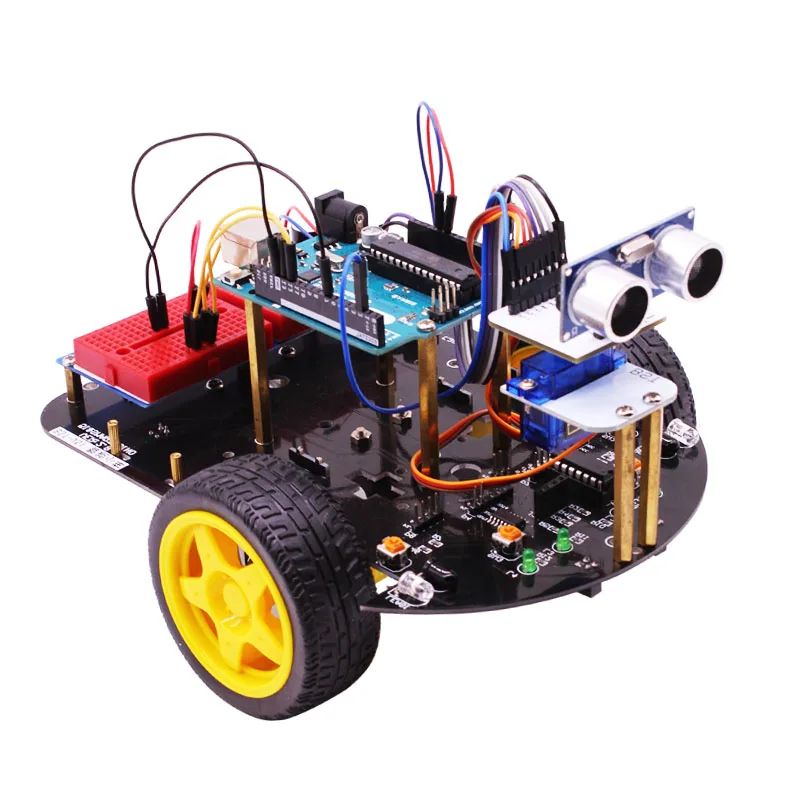 Arduino Uno Cerdas Kendaraan Menghindari Rintangan Pelacakan Robot Kit ...