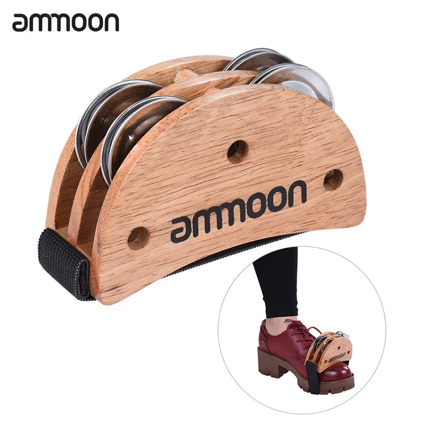 Ammoon эллиптический Cajon Box барабаны компаньон аксессуар для ног Jingle бубен для ручных ударных инструментов Burlywood - Цвет: Burlywood Color