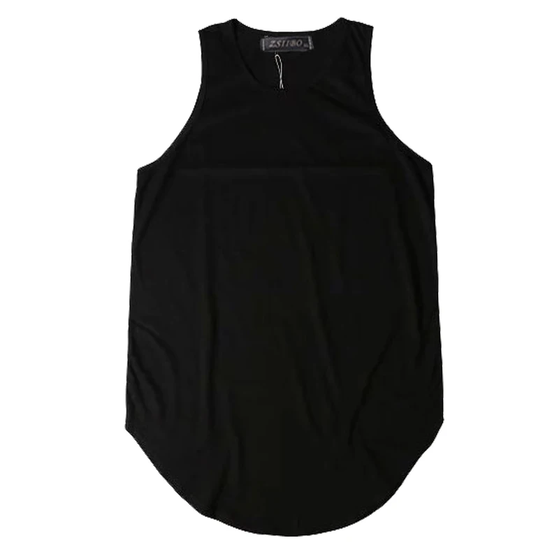 Streetwear Sleeveless Curved Hem Long line Tops Summer Hip Hop Extended
tank top men Urban Blank Vest Justin Bieber TX151-R