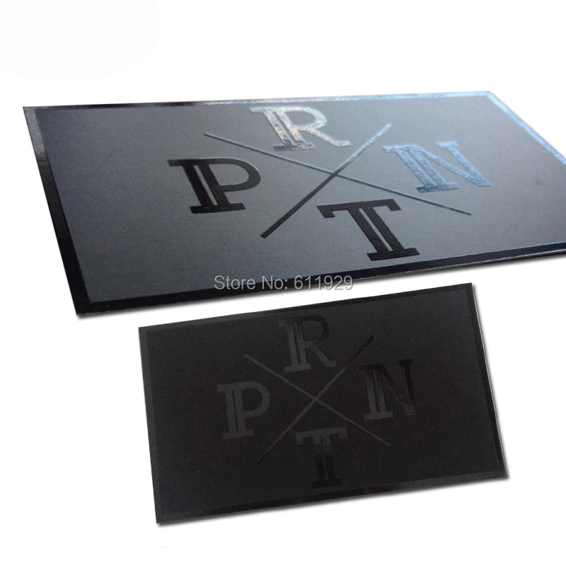 

1000 pcs a lot 700 gsm matte black cardboard paper tag with black Spot UV Logo/custom clothing hang tag/garment paper tags