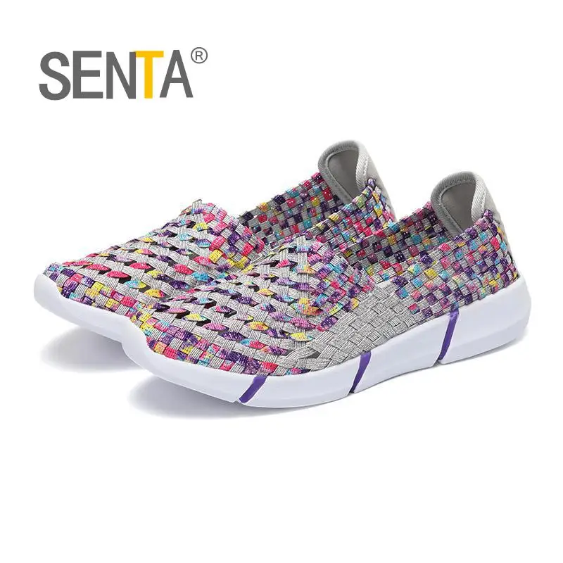 

SENTA 2019 summer sneakers women breathable Student youth sports shoes for women Knitting walking shoes