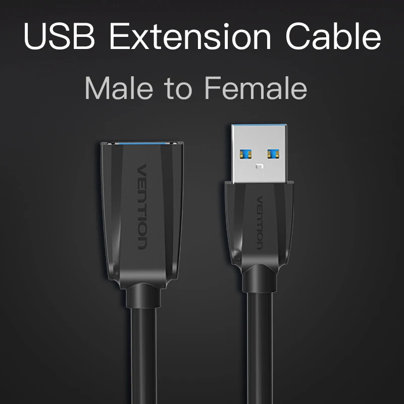 Vention USB3.0 تمديد كابل الذكور إلى الإناث USB2.0 تمديد الأسلاك فائقة السرعة 3.0 USB موسع كبل مزامنة بيانات للكمبيوتر PC
