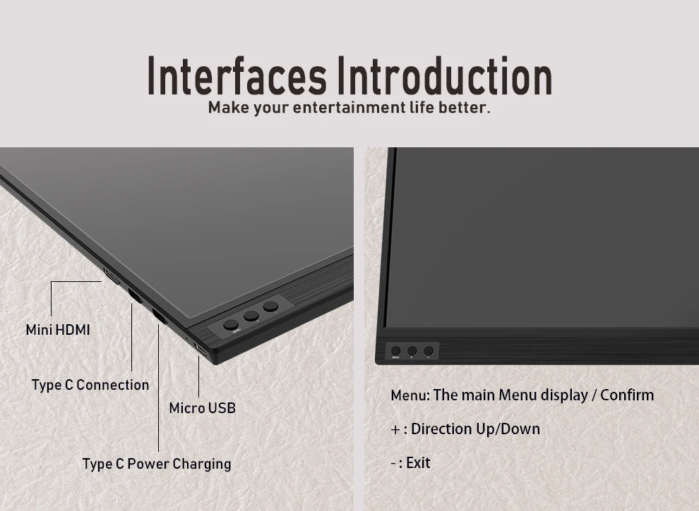 15,6 дюймовый ЖК-монитор Портативный Ультратонкий 1080P ips HD usb type C дисплей для ноутбука телефона xbox Switch и PS4 игровой монитор