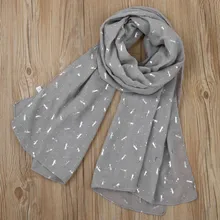 Шарф Женский Золотой Новое поступление украшение фольга Стрекоза Принт шаль пашминовый палантин шарф NM100