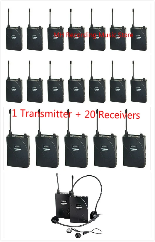 Takstar UHF-938/UHF 938 частота УВЧ Беспроводной гид Системы на глубину до 50 м, эксплуатируемая диапазон 1 передатчик+ 20 приемники для проведение экскурсий