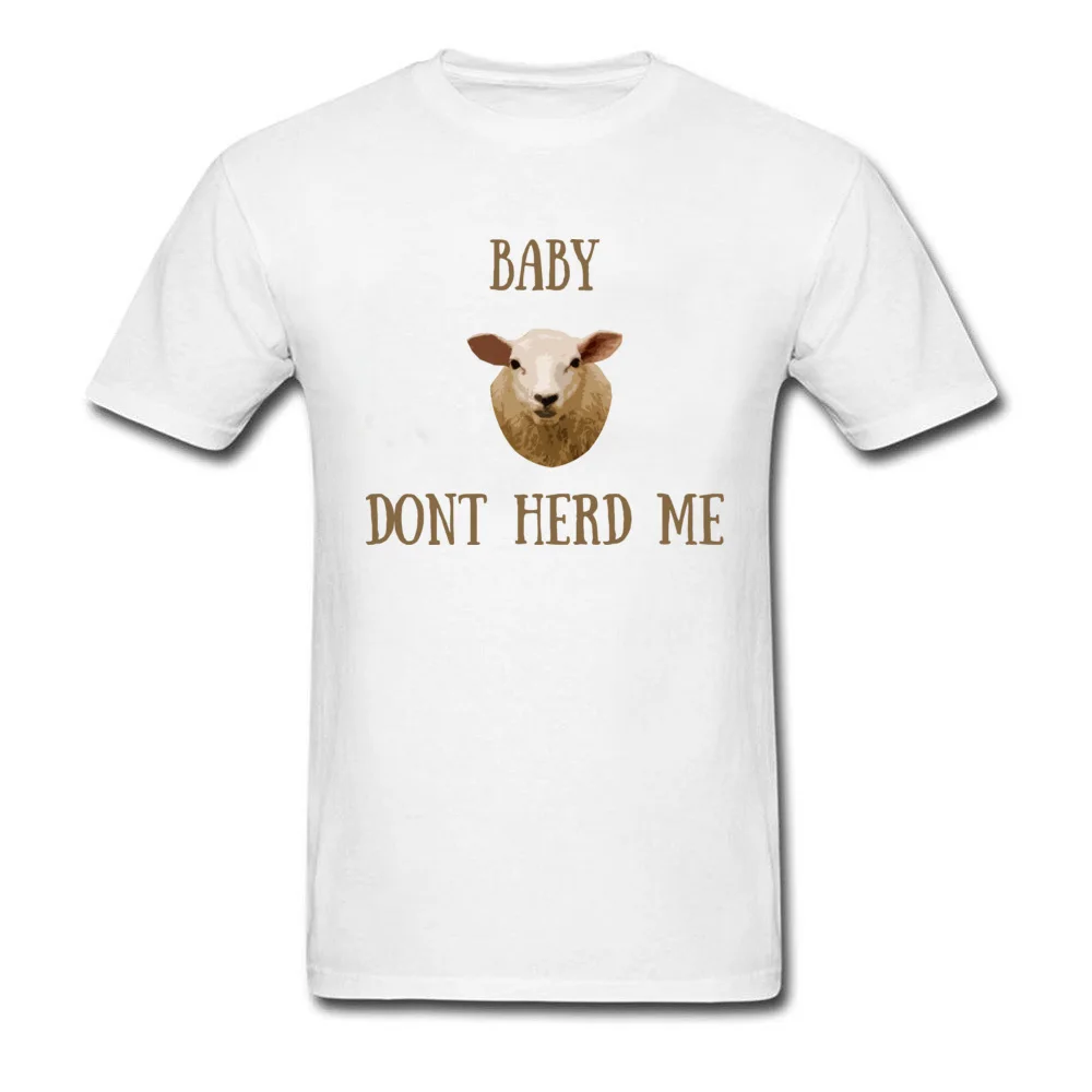 Personalized Street Male T Shirts Hot Sale Father Day Short Sleeve Crew Neck 100% Cotton Tops & Tees Classic Tops Tees What is Love Baby Dont Herd Me white