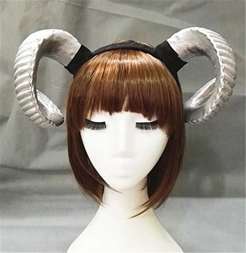 Cena Gothic Devil Lolita owca opaska na głowę z rogami Hairband akcesoria spinki do włosów Cosplay nakrycia głowy na halloween rekwizyty fotograficzne czarny złoty srebrny