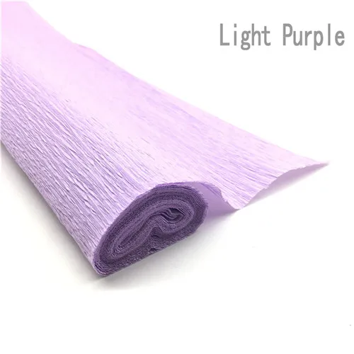 250*50 см/рулон цветная гофрированная бумага ручной работы крафт-бумага DIY цветы оберточная бумага Goffer для украшения дня рождения, свадьбы - Цвет: Light purple