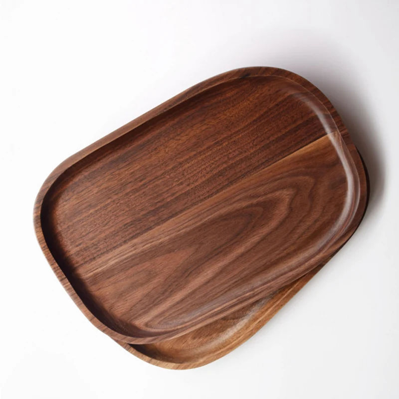 1 Piece 30*20 CM Black Walnut Wood Tray High Quality Manual Food Tray