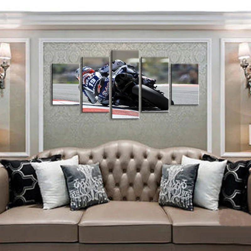 5 pieces high-definition print motorcycle canvas oil painting poster and wall art living room picture C5-43 (6)