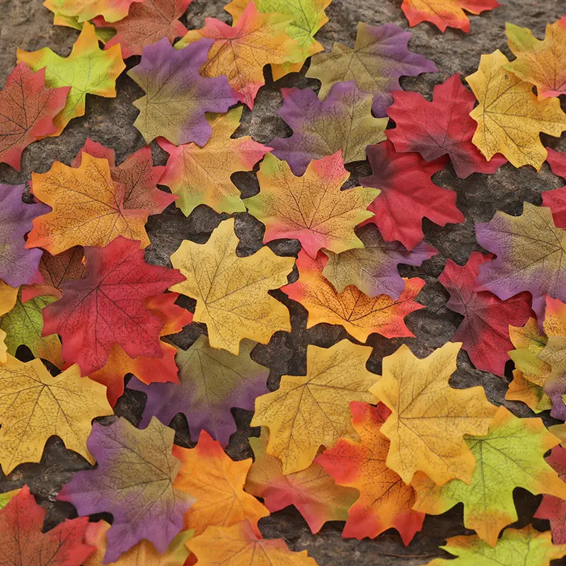 

50pcs 8cm Vivid Artificial Silk Maple Leaves For Home Christmas Wedding Party Decoration Scrapbooking Fake Flower 52706