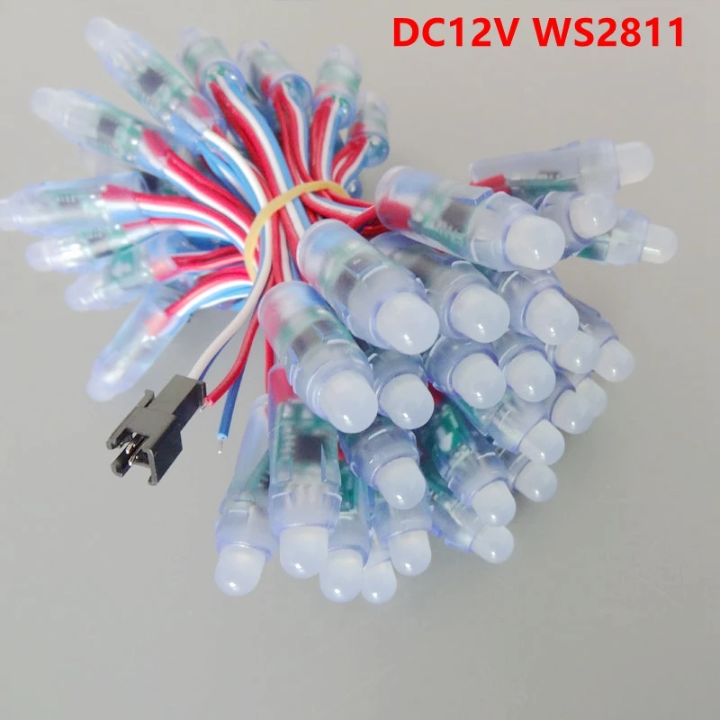 1000 шт 12 мм WS2811 2811 IC RGB длиной в Пол, с бусинами Водонепроницаемый DC12V цифровой Full Цвет светодиодная точечная лампа оптовая продажа