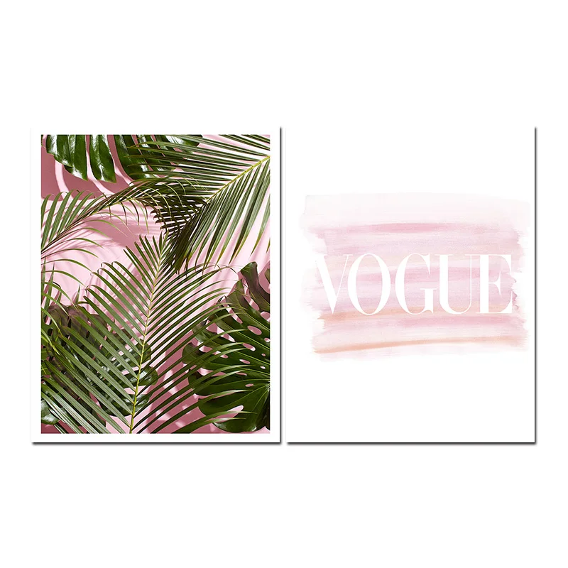 Пальмовое дерево принт Vogue акварельная картина на холсте минималистский пальмовый лист плакат Арт Румяна Розовый Настенный декор скандинавские украшения картина - Цвет: 03