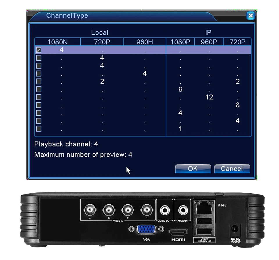 ANBIIX AHD/N DVR 4/8-канальный сетевой видеорегистратор Система видеонаблюдения аналоговая камера высокого разрешения цифровой видеорегистратор AHD-N гибридный видеорегистратор/1080 P NVR 4in1 видео Регистраторы для аналоговая камера высокого разрешения Камера IP аналоговая камера