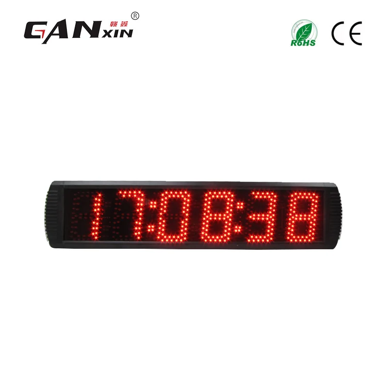 

[Ganx]5'' 6 digits Led racing timer with red color large square wall clocks