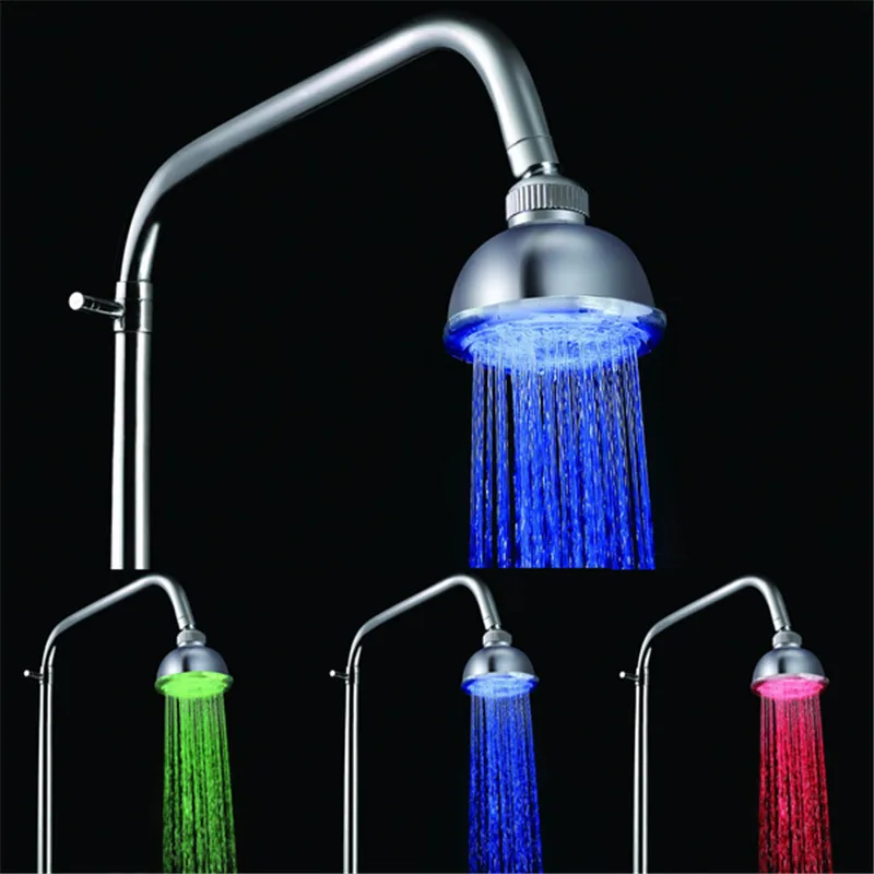 2015 Water Saving Temperature Sensor Detectable 3 Color LED Shower Head