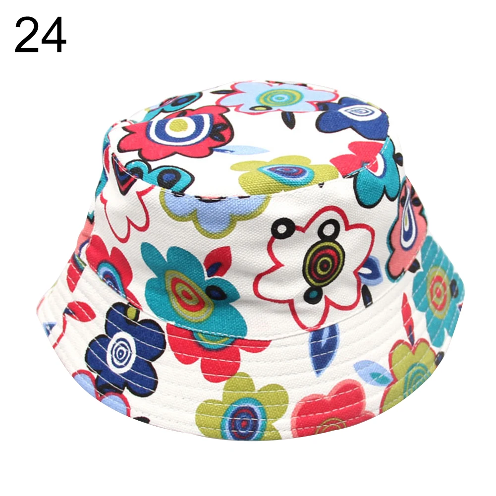 

Baby Dot Floral Floral Bucket Sun Hat Children Summer Girls Boys Kids Cap Gift