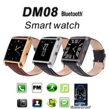 Neue Bluetooth Smart Uhr DM08 DM360 Smartwatch Luxus Leder IPS Business Armbanduhr Für Apple iPhone & Samsung Android-Handy