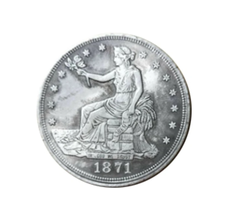 

Home Decor 1871S Silver Peace Dollar Lot US Coin Collection USA Antique Old Flower Commemorative Coin White Copper 38mm
