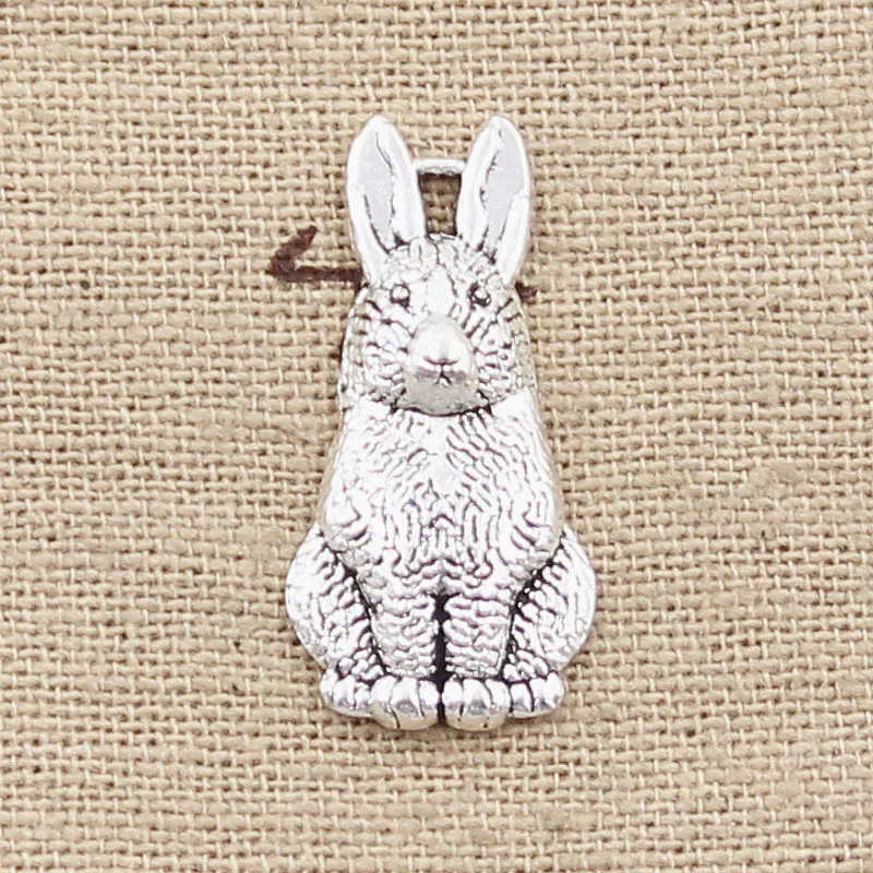 20pcs Charms Rabbit 24x10mm Antique Bronze Silver Color Plated Pendants Making DIY Handmade Tibetan Bronze Silver Color Jewelry