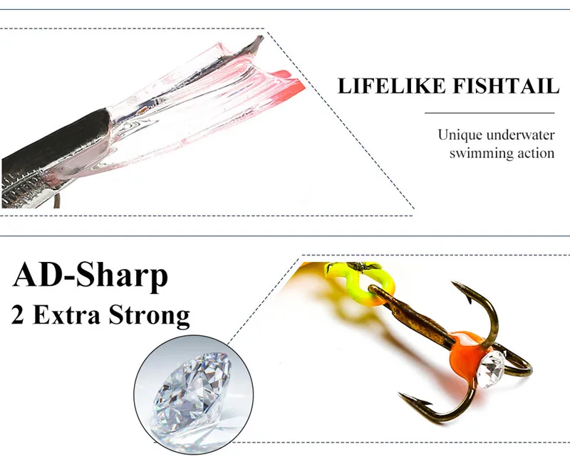 Upgraded Dual Ends Single Hook Balancer Ice Fishing Lures with Treble Hook Winter Fishing Bait 76mm 22g for Ice Fishing (4)