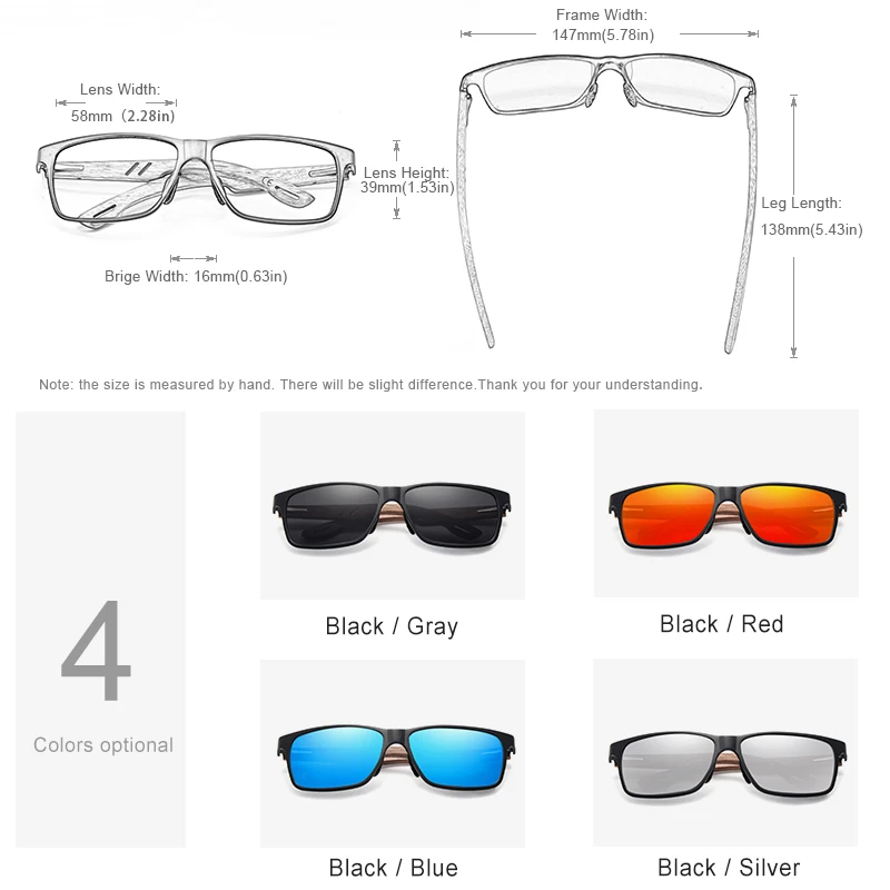 Baratos KINGSEVEN 2019 nuevo diseño de aluminio + gafas de sol de madera hechas a mano de nogal para hombre Accesorios de gafas polarizadas gafas de sol para mujer
