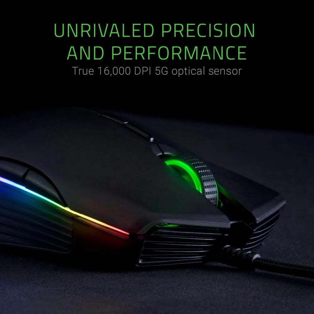 Проводная игровая мышь razer Lancehead Tournament Edition 16000 dpi, 9 Кнопок, 5G, оптическая сенсорная игровая мышь для ПК, геймера, компьютера