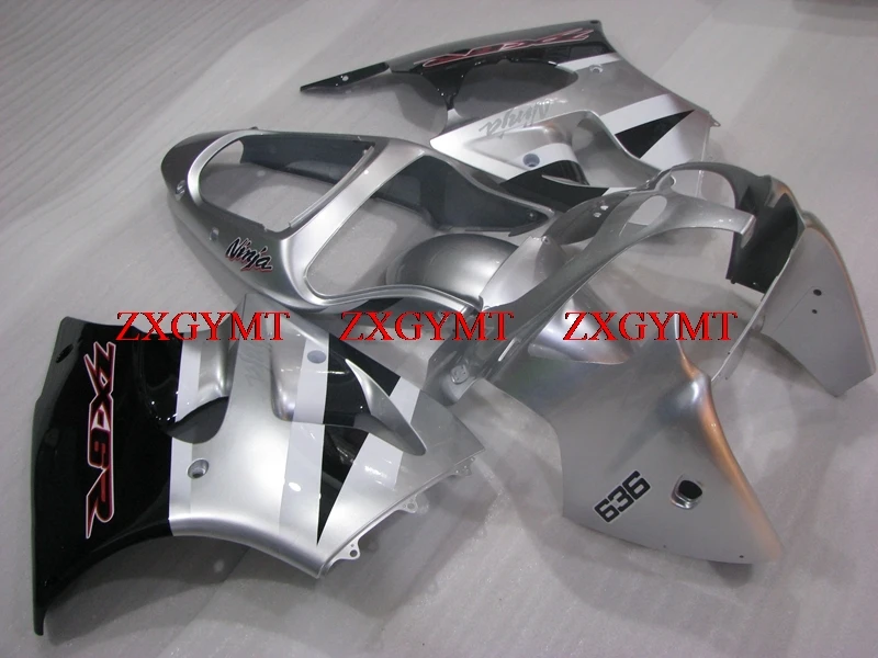 

Plastic Fairings for Kawasaki ZX6r 2000 - 2002 Abs Fairing 636 ZX-6r 01 Silver Black Fairing Kits Ninja ZX-6r 02