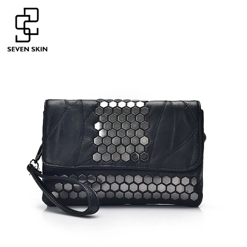 SEVEN SKIN Brand Women Messenger Bags Genuine Leather Female Handbag Fashion Designer High Quality Clutch Shoulder Bag for Women SEVEN SKIN Brand Women Messenger Bags Genuine Leather Female Handbag Fashion Designer High Quality Clutch Shoulder Bag for Women