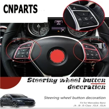 Cnparts для Mercedes Benz A, B, GLK, CLA, glа класс 200 220 260 W212 стайлинга автомобилей наклейки на руль пуговицы рамка аксессуары