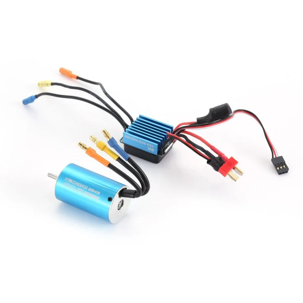 

2845 3930KV Sensorless Brushless Motor with 35A Brushless ESC Electric Speed Controller for 1/14 1/16 1/18 RC Drone Car Truck