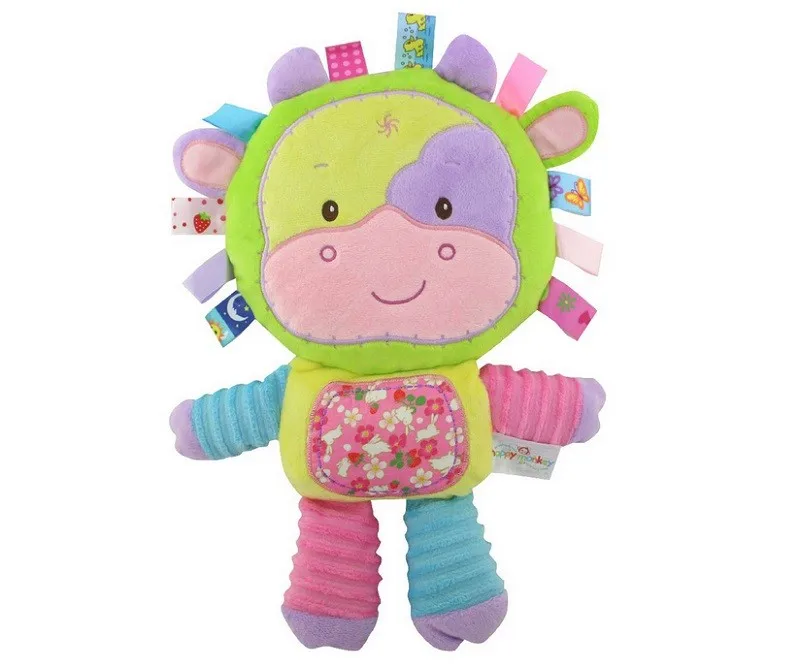 Happy monkey Детские Погремушки Мягкие плюшевые игрушки Bibi пищалкой внутри младенческой спокойный Brinquedos колокольчики для кроватки выдвижной ручкой, сумка на колесиках/подвесная игрушка для кроватки KF086