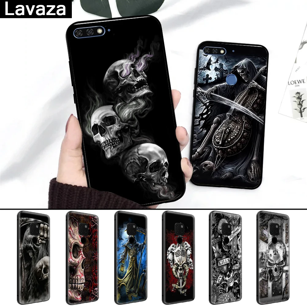 Lavaza Grim Reaper Skull Skeleton ilicone чехол для Huawei Mate 10 Pro 20 30 Lite Nova 2i 3 3i 4 5i Y6 Y5 Y9 2019 Y7 Prime |