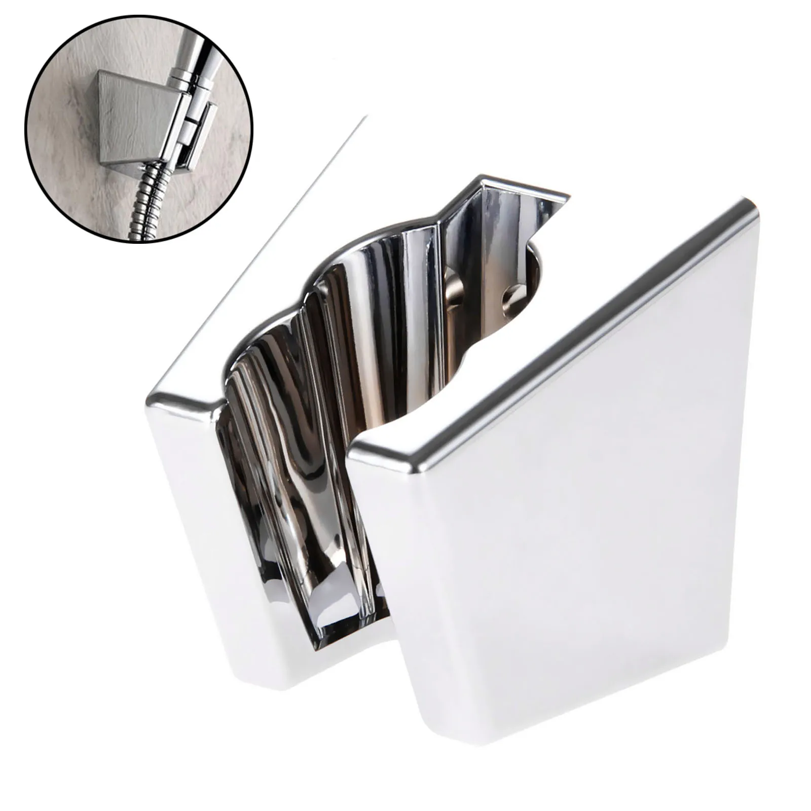 

ABS Waterproof Adjustable Bathroom Bidet Shower Head Sprayer Shattaf Wall Mounting Bracket Showerhead Holder Brushed Nickel